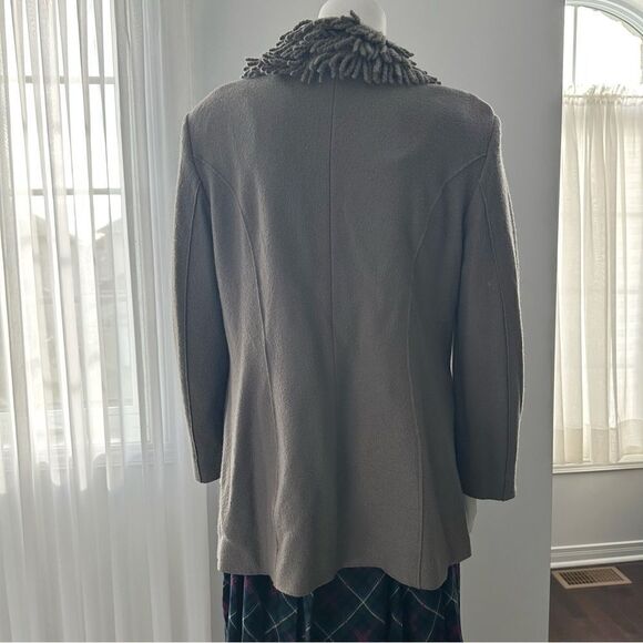Marc Cain 100% Wool Fringe Collar Blazer Sz 14 - Picture 10 of 15